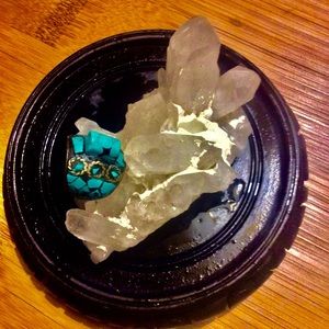 Vintage Turquoise Ring in Brass